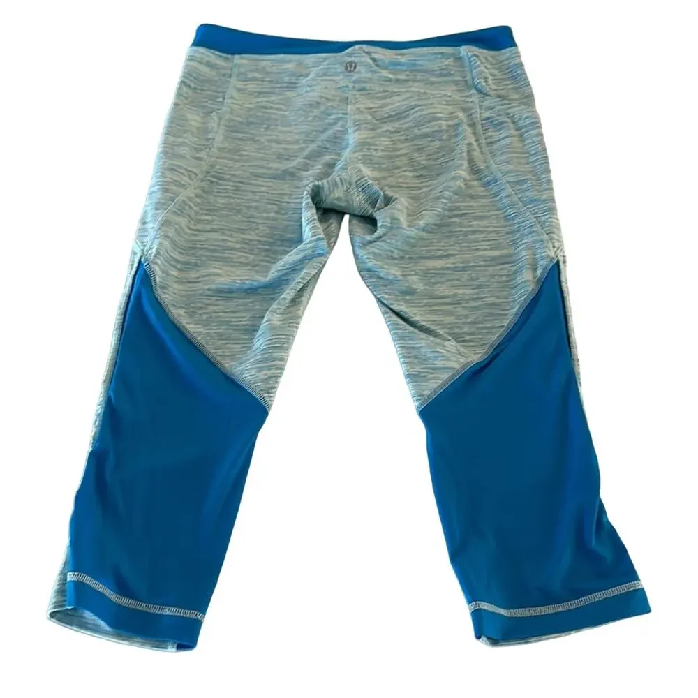 Lululemon Athletica Blue Beach Runner Crop Leggings Size Women's 8